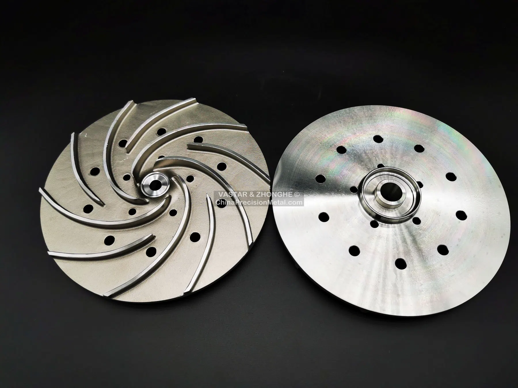 Machined stainless impeller pair