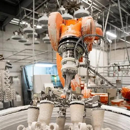 Investment casting foundry and pouring